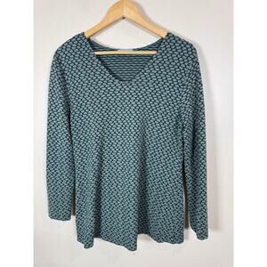 Habitat Womens Blouse Long Sleeve M Texture Lagenlook Coastal Stretch